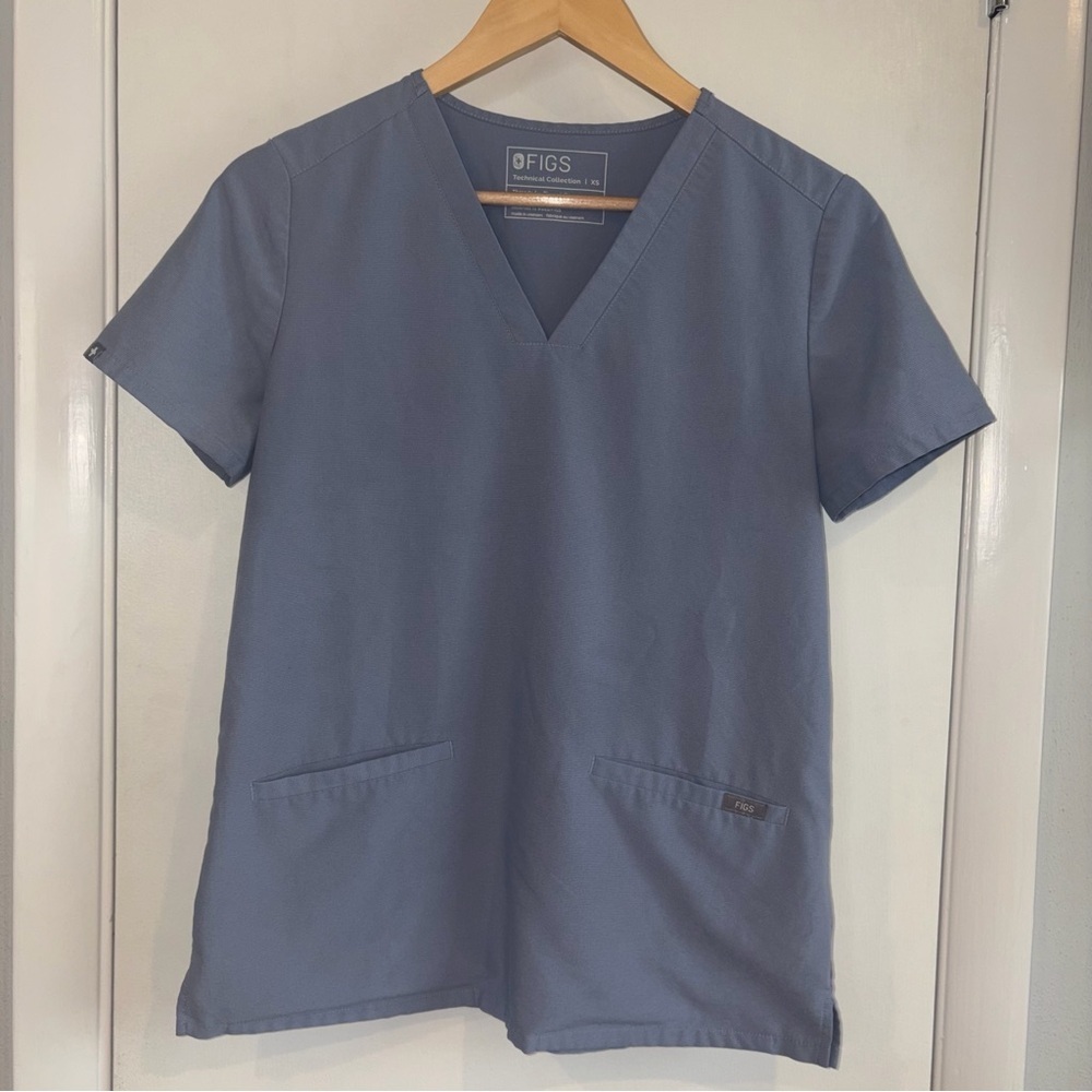 Figs Casma Scrub Top. Size: XS. Color: Dusty Blue.